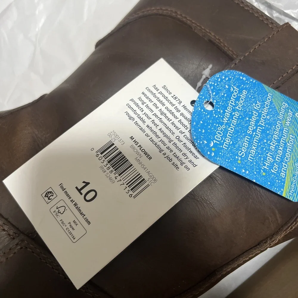 Herman Survivors Men's Size 10 Plower Waterproof Steel Toe Work Leather Boots